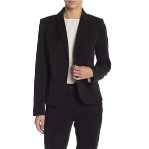 NWT J. Crew Black Label Black Blazer Small Lined Preppy 2 Button Jacket Suit